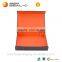 Customized luxury orange, green and blue rectangle magnetic folding gift paper box