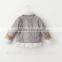 British style white plush lining Suede turn-down collar children winter jacket with zipper