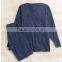 Slim Plain Dyed Long Sleeve Knitted Men's Nightdress, Cotton, Polyester,Spandex