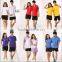 100% cotton volleyball unbranded suits short sleeve sportswear Jerseys and shorts men and women uniforms