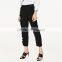 2017 oem eco-friendely pink cropped flowing frilled women's trousers