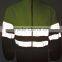Men's top two-color high visibility polar jacket safety sweatshirt with reflective tapes