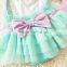 Lace Bowknot Bikini Style Siamese Dress Baby Swimsuit with Hat