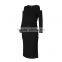Women Long Sleeve Off Shoulder Elastic Modal Fabric Midi Dresses Ladies Ankara Maternity Dress