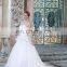 Modern Sleeveless Sweetheart Lace Applique Hand-made Flower Wedding Dress White