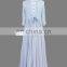 Elegant Scoop Neckline Full Back Chiffon Bohemian Style Mother Of The Bride Dress With Sleeves