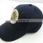 custom black polyester embroidery 6 panel oem fitted hat