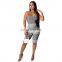 Women One Piece Bodycon Hot Fitness Print Strapless Sleeveless Sexy Tight Jumpsuit