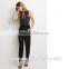 2016 hot sell Fashion design contrast color speckle jumpsuit for women black jumpsuit from plus size dress