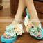 2016 best selling with flowers Bohemia summer slippers beach flip-flops slippers