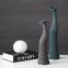 Zen Grey Green Small Tall Grey Arts Calcination Hand Made Ceramic Vase For Hotel Room