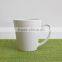 V-shaped white ceramic mug