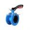 Tyco Valve PN10 PN16 EPDM Rubber Seat Cast Iron Ductile Iron Handle Double Flange Type Butterfly Valve