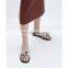 2020 ladies handmade latest design for front knot tie beautiful color back elastic band flat sandals shoes