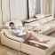Light luxury solid wood modern living room corner combination leather sofa
