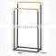 Hot sale standing bathroom towel rack household double bamboo towel rack