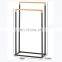 New black bath towel stand free standing household bathroom towel racks bamboo towel rack