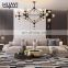 HUAYI New Geometric Design Luxury Hotel Lobby Living Room Restaurant Modern Indoor Iron Hanging Chandelier
