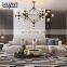 HUAYI Nordic Luxury Crystal Glass Round Lampshade Indoor Living Room Restaurant Modern Chandelier Pendant Light