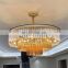 Decorative Gold Luxury Lighting Fixtures K9 Crystal Pendant Lights Steel Chandeliers And Lamps