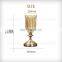 Large Size Amber Luxury Metal Frame Glass Flower Vase