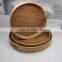 Xiangteng wholesale 100% organic natural wooden bamboo roll tray with handle bamboo round tray