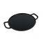 Double Loop Handled Cast Iron Stovetop Grill Round Baking Pan 12 Inch Cast Iron Pizza Pan for Grill BBQ