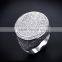 Round Shape CZ Micro Pave Setting Wedding for Bride Very Big Deluxe Statement Ring