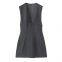Autumn New Women's Solid Color Pullover Sleeveless Dress With Deep V-neck and Cinched Waist, Short Length
