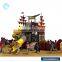 Residential new children plastic pirate ship style outdoor playground equipment for kindergarten kids