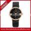 2016 Men Quartz Stainless Steel Back Geniune Leather Wrist Watch