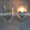 jewel heart shaped with clear glass votive holders