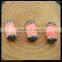 LFD-0044B Wholesale Shell Beads Engraved Flowers Pink Round Tube Connector Paved Crystal Rhinestone Spacer Beads Jewelry