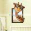 ALFOREVER cute giraffe 3D PVC new arrival hot selling broken mirror wall decals