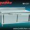 Stainless steel hotel kitchen cabinet with backsplash & draers