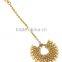 Indian Gold Plated Chand Bala Style Earrings With Tikka For Women