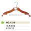 Wooden hanger with metal hook