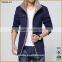 2016 new fashion men's woolen long jackets warm winter jacket coat with fur fleece inside