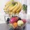 Modem chrome metal fruit basket with banana hanger