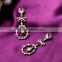 Black waterdrop crystal pendant earring wholesale Fashion crystal bowknot alloy drop earring