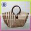 Jute material and tote bag women fashion style high quality cotton handbag round handle