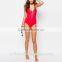 new fashion swimwear for womens plain red lace crochet swimsuit