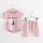 Two Colors Lovely Cartoon Comfort Adjustable Cotton Unisex Children Summer Clothes Set