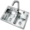 SUS 304 Stainless Steel Kitchen Sinks With Drainboard
