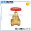 ART.4014 Full size port manual power fogred natural brass color stem brass gate valve for water stop oil gas control valve