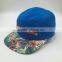 Custom design your own logo flat brim 5 panel skull cap