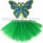 Children's Green Tutu With Wing, Cute Green Tutu Dress Wing Pettiskirt set
