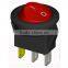 round rocker switch with green light 3pins