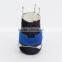 New design plastic round 16mm blue high head latching push button switch