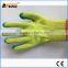 BSSAFETY Yellow cotton knitted latex coated safety equipment work gloves